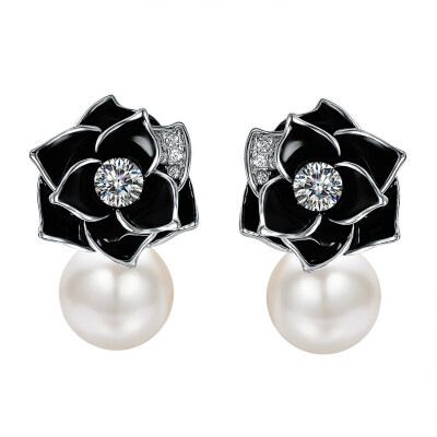 

Yoursfs Double Side Flower Simulated Pearl Stud Earrings Fashion Jewelry Earrings for Women Pendientes Brincos Gift