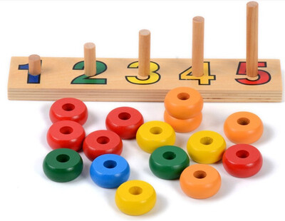 

New Wooden Toy Baby Toy Montessori Counting Disks Stacking Sorting Board Building Early Childhood Education Preschool Kids Gifts