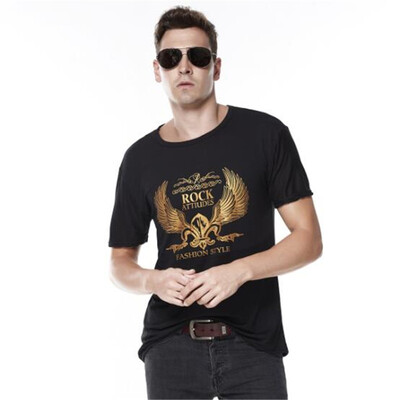 

2018 Summer Mens Fashion Slim Neck Youth Stamping Print Large Size Short-Sleeve T-Shirt