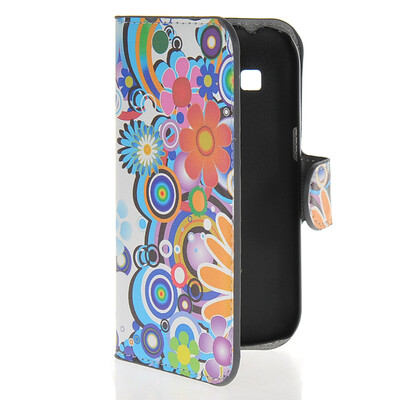 

MOONCASE Flower style Leather Side Flip Wallet Card Slot Stand Pouch чехол для Samsung Galaxy Ace Style LTE G357