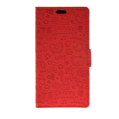 

MOONCASE Cute Little Witch Leather Side Flip Wallet Card Holder Stand Pouch Case Cover for Huawei Ascend Y635 Red