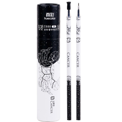 

TRUECOLOR 038mm black needle head gel pen pen pen refill pen refill student office 12 constellation alliance Cancer 12 box C688