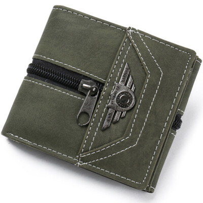 

Mens 3 Fold Coin Bags With Zipper Personalized Student Wallet