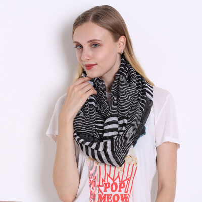 

Jeouly fashion Infinity Scarf New Fashion Soft Viscose Navy Striped Ring Loop Infinity Scarves For WomenLadies