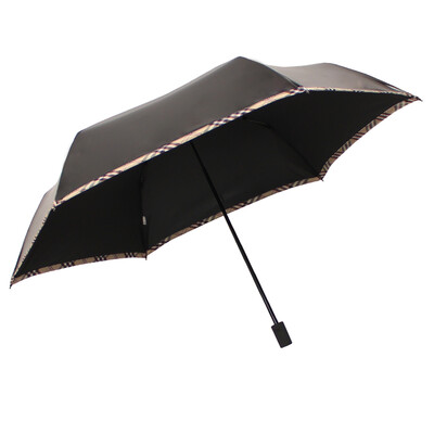 

Jingdong supermarket umbrella umbrella sunscreen UPF50 carbon black silk Liang plastic yarn-dyed three fold pencil sunny umbrella umbrella blue edge 31016ELCJ