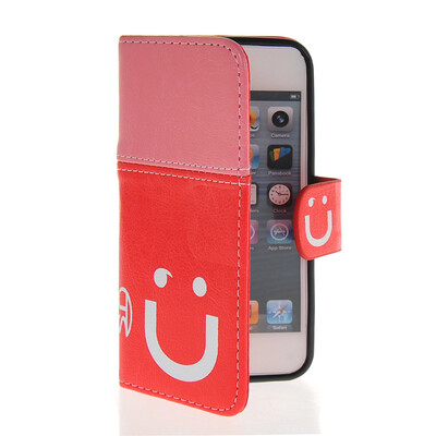 

MOONCASE Leather Side Flip Wallet Card Slot Pouch Stand Shell Back ЧЕХОЛ ДЛЯ Apple iPhone 5 5S Pink Red