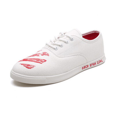 

Damaizhang Men Lace Up Casual Shoes High Quality Soft Fashion Loafer Graphic Design Canvas Shoes