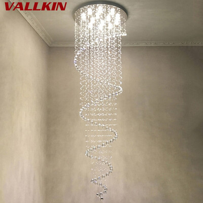 

Modern Luster Crystal Chandeliers Lighting Fitting Staircase Pendant Lights Lamp For Foyer Dining Room Restaurant Decoration Lamps