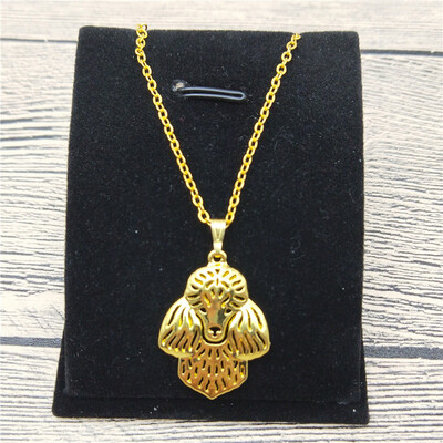 

Trendy New Poodle Head Necklace High Quality Poodle Head Pendant Necklace Women Pet Jewellery Fashion Animal Dog Jewellery