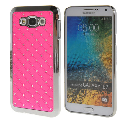 

MOONCASE Galsxy E7 Case Hard Luxury Chrome Rhinestone Bling Star Back Case Cover for Samsung Galsxy E7 Hot pink