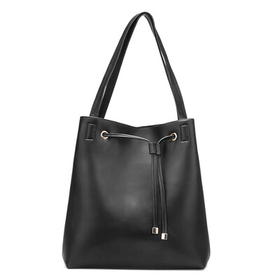 

высокое качество пу кожаные сумки твердых женщин случайных плечо сумку для дам большой мешок Tote известной марки bolsas feminina