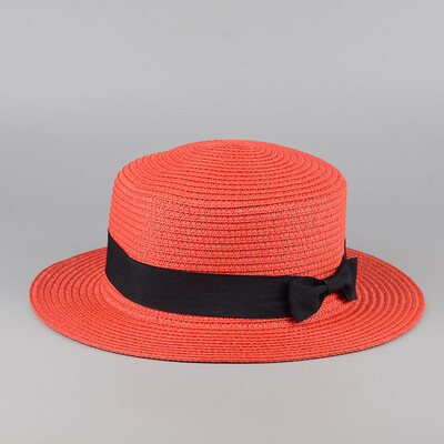 

Summer fashion small ceremony hat brimmed straw hat bow Ms England topping cover sun hat beach hats for women