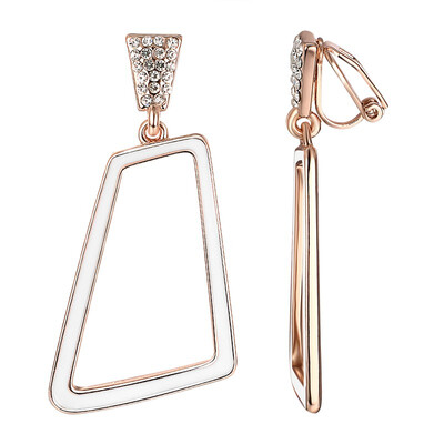 

Yoursfs clip earrings for women black rose flower gold plated earring enamel