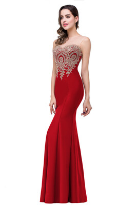 

Evening Long Prom Dress Formal Party Gown Bridesmaid Mermaid Appliqued Women Dresses