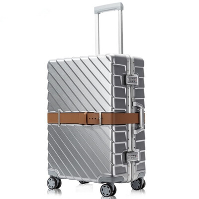

PC Business Rolling Luggage Bags Aluminum Frame Alloy Spinner Wheels Airplane Suitcase Bag Carry Travel Trolley 20" 24" 28 Inch
