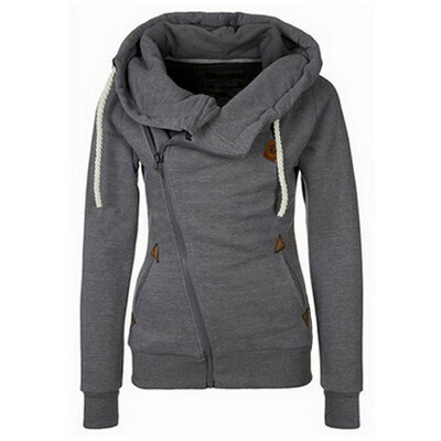 

Personality side zipper hooded sweatshirt cardigan sweater jacket