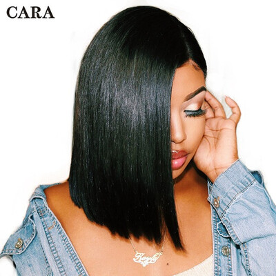 

150 Density Pre Plucked Lace Front Wig Straight Short Bob Wigs Brazilian Human Hair Dolago