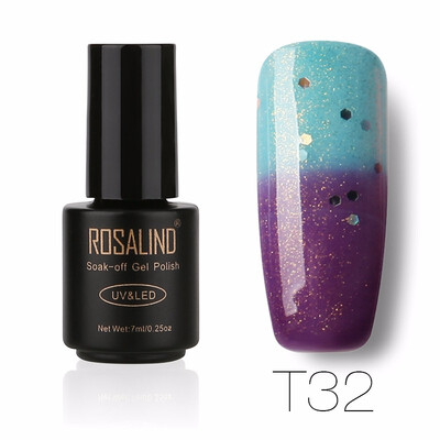 

ROSALIND Gel 1S 7ml Titanium Nail Gel Polish Soak Off UV LED Glitter Nail Polish Semi Vernis Permanent New Arrival gel lacquer