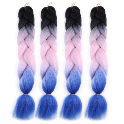 

63 Colors 4 piecelot Synthetic 2T3T4T High Temperature Fiber Ombre Braiding Hair 24 inch Jumbo Braids Hair Extensions
