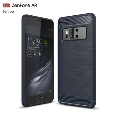 

Goowiiz Phone Case For ASUS ZenFone AR ZS571KL Fashion Slim Carbon Fiber TPU Soft Silicone Prevent falling