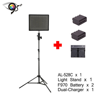 

Aputure H528C ( Upgrade AL-528C ) CRI 95 LED VIDEO LIGHT + EACHSHOT SN304 Light Stand + 2 Pcs NP-F970 + Dual Battery Charger