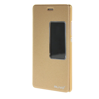 

MOONCASE Huawei Ascend P8 чехол Slim Window View Design Flip Leather Bracket Back чехол Cover Gold