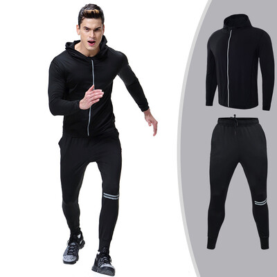 

Mens Sportswear Running Set Sports Set jogging Suits Clothes Tracksuit Zipper Coat And Pants Gym Traning Fitness Set 2pcsSets