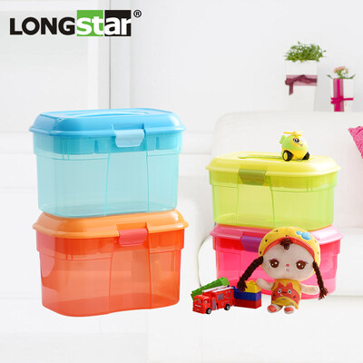 

Longshida portable storage box transparent plastic toy storage box swimming box mini cute storage box color random large -469