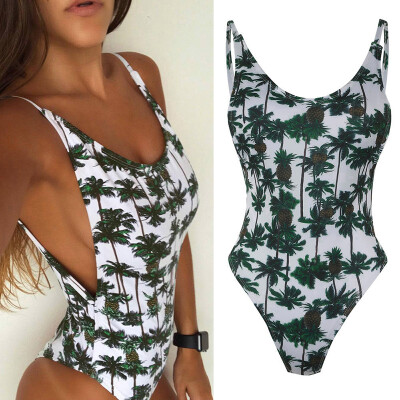 

Swimsuit Floral Print Vintage High Waist One Piece Swimsuit 2018 New Lengthen the Body Swimwear for Girls