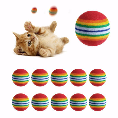 

Cntomlv Colorful Cat Toy Ball Interactive Cat Toys Play Chewing Rattle Scratch Natural Foam Ball Training Pet Supplies