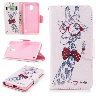 

BEFOSPEY Painting PU LeatherSoft TPU Card Slot Stand Wallet Case For Nokia 250"2017