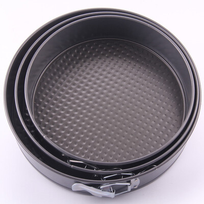 

YINUO High Quality Pastry Carbon Steel No-stick Round Cake Mould with Button Removable DIY Baking Pastry Base Tray Stand