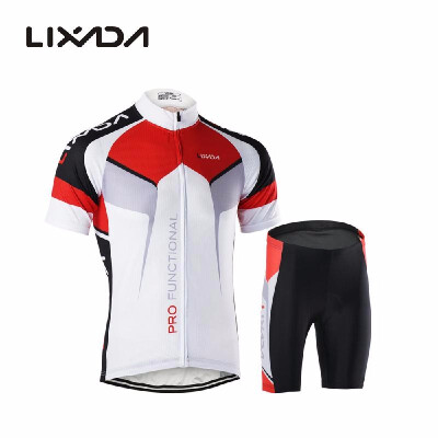 

Men Breathable Quick Dry Comfortable Short Sleeve Jersey Padded Shorts Cycling Clothing Set Riding Sportswear