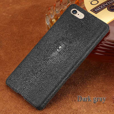 

Genuine Leather Phone Case For iPhone 6 6S Case Natural Pearl Fish Skin Back Cover For X 7 8 Plus Case