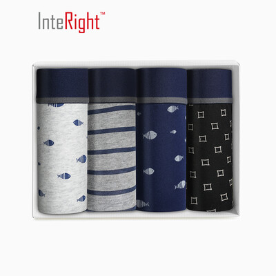 

INTERIGHT underwear mens sports wind stretch cotton mens boxers 4 boxed mixed color C