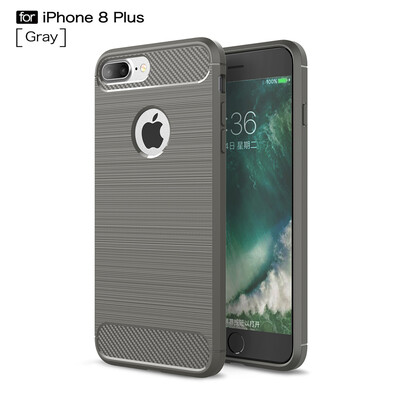 

Goowiiz Phone Case For Iphone 7 Plus8 Plus Fashion Slim Carbon Fiber TPU Soft Silicone Prevent falling