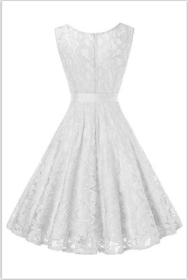 

Vintage Floral Lace Pleated Dress Women Sleeveless V-Neck Elegant Party Sexy Dresses Homecoming Dress