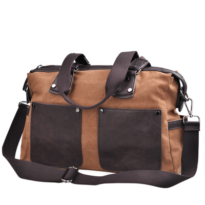 

DouguYan Canvas Shoulder Messenger Bag Men's Korean Casual Fashion Handbag Men's Bag G00200 Brown