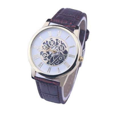 

fashion luxury mens business leather strap quartz wrist watches