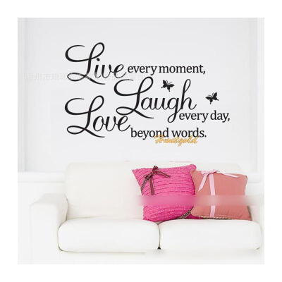 

DIY Art "Live Laugh Love" Letter Butterfly Wall Sticker Home Decor Decals Paster