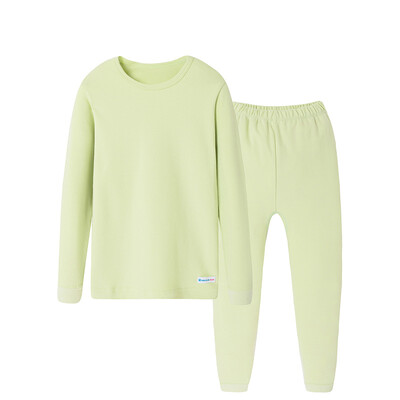 

Three guns THREEGUN underwear suit skin care soft cotton girl round neck long sleeve underwear sets 29122D0 bean green 110