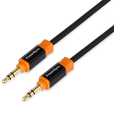 

(PowerSync) 35-KRMM50 3.5MM Позолоченный разъем Стерео Aux аудиокабель (от мужчины к женскому) 5 м