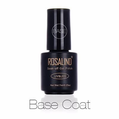 

ROSALIND 7ML Base&Top Gel Nail Polish Semi Permanent Tempered Top Rein Force Gel Rubber For Gel Varnishes Manicure Nail Art