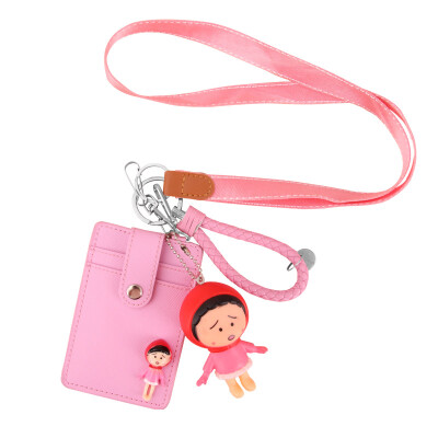 

Extreme space JDKJ creative keychain card set card package bus card key ring hanging neck chest card set with lanyard student rice card school card access control card set small red riding hat