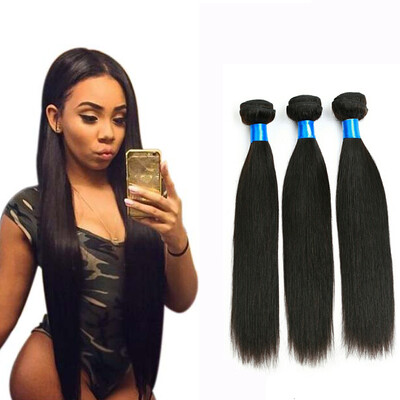 

WYF Straight Virgin Hair 3 Bundles Unprocessed Малайзийские 100% наращивания человеческих волос