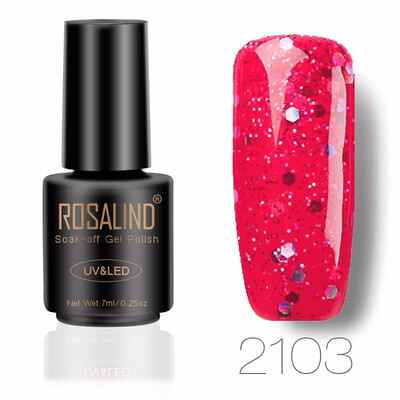 

ROSALIND Gel 1S 7ML Color Diamond Series Glitter Nail Gel Polish UV LED Soak-Off Nail Art Base Top Coat Needed gel lacquer