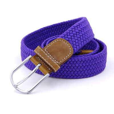 

Women Youth Fashion Casual Pin Buckle Colourful Elastic Canvas Belt