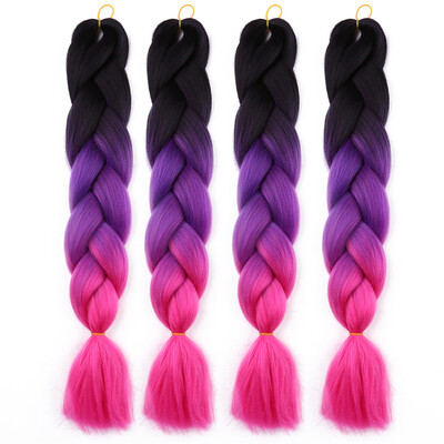 

63 Colors 4 piecelot Synthetic 2T3T4T High Temperature Fiber Ombre Braiding Hair 24 inch Jumbo Braids Hair Extensions