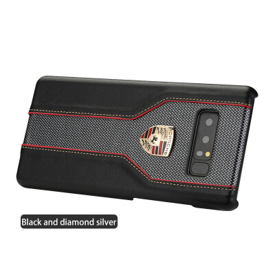 

LANGSIDI натуральный кожаный чехол для Samsung Note 8 Высокое качество Diamond Texture Car Logo Back Cover