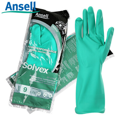

Ansell ansell 37-176 nitrile protective gloves acid&alkali solvents anti-chemical oil industrial labor protection waterproof gloves 9 yards